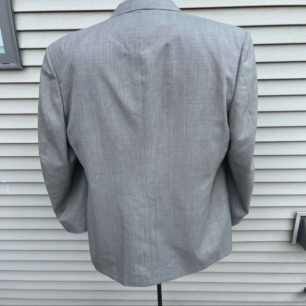 Pierre Cardin brown tan suit jacket one button- military front buttons